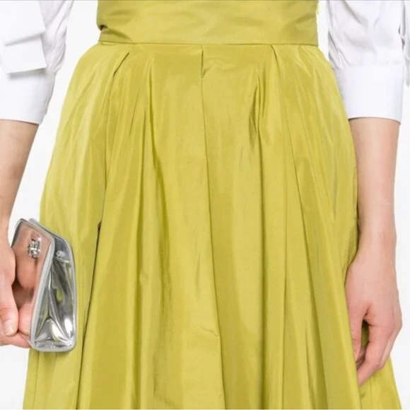 SARA ROKA Green/Yellow Spring Midi Temperance Skirt, Size Medium - Picture 2 of 4